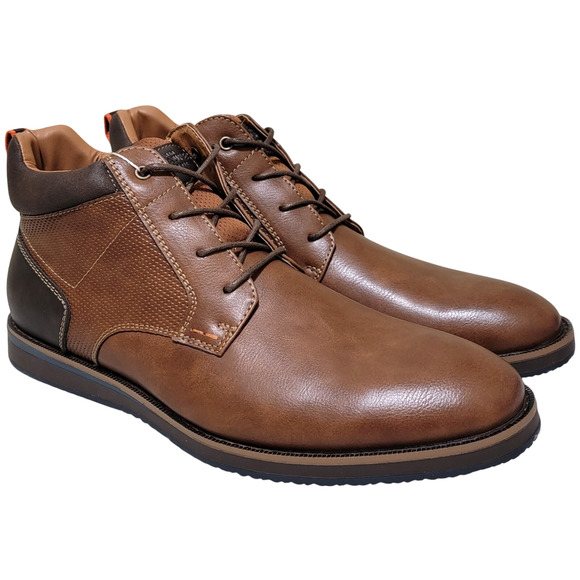 Nunn Bush Men Circuit DC Plain Toe Chukka Boots Size US 12M Cognac Brown - Picture 1 of 6